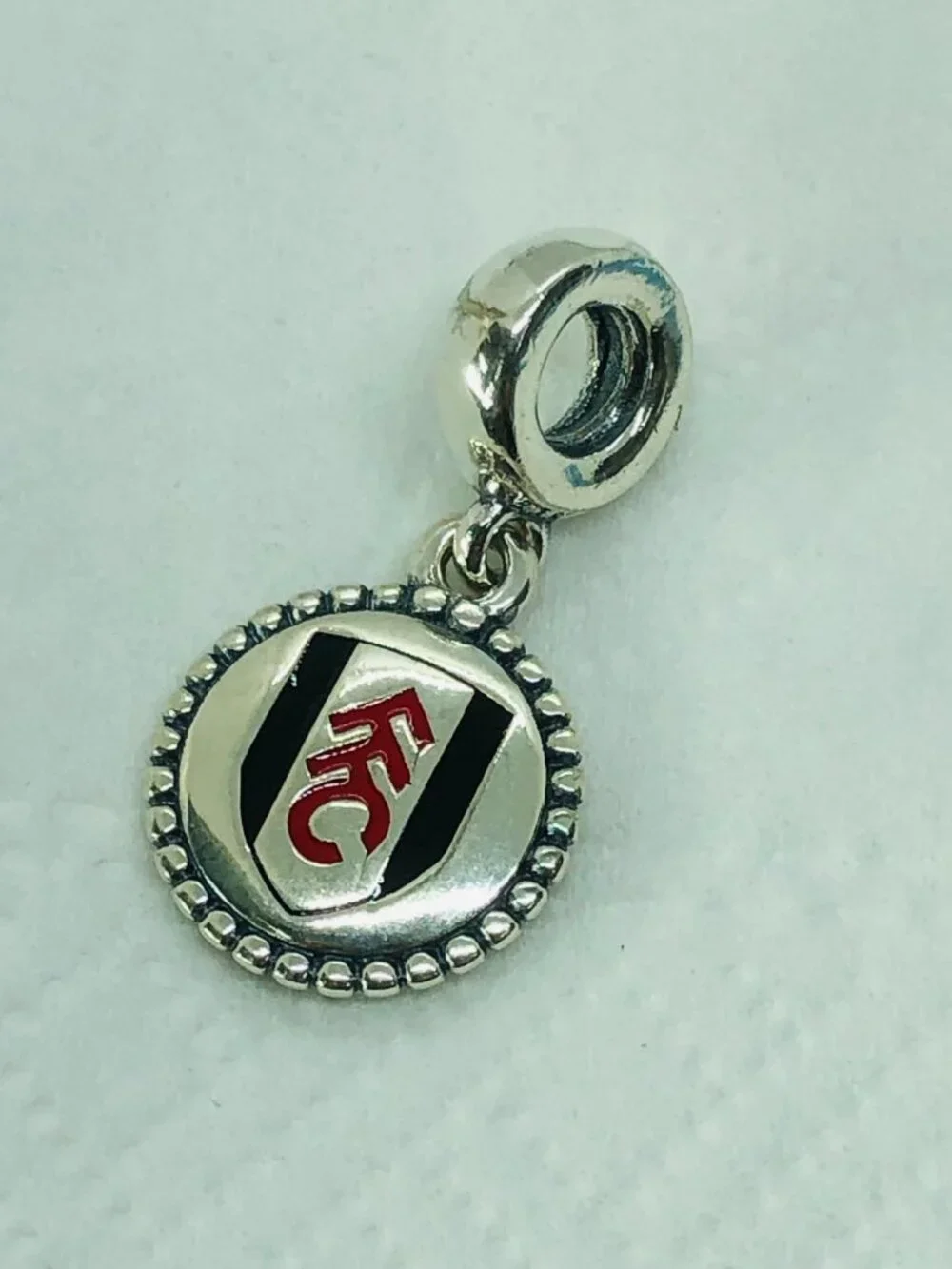 ✨ ✨Pandora Fulham FC Fan Flag Charm Pendant S925 Sterling Silver